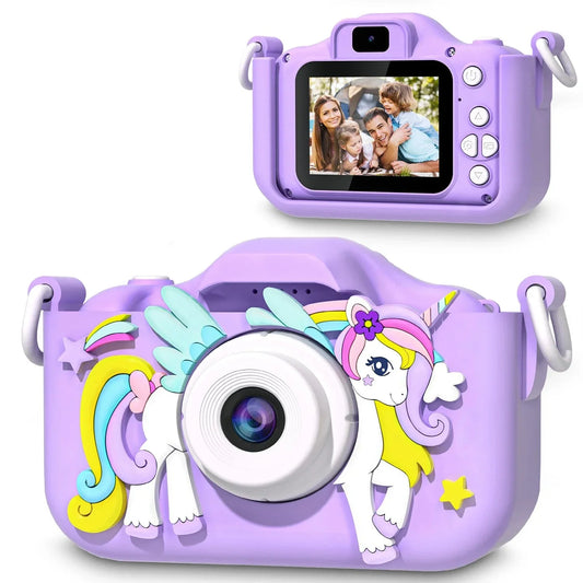 NNEOBA Kids Mini Camera Unicorn 1080P HD 2-Inch Screen