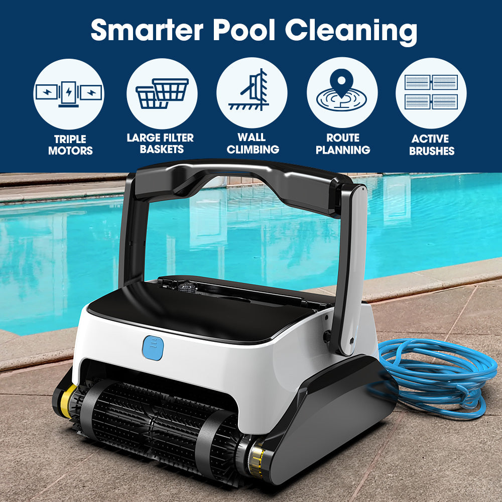 NNEMB Grampus 800 Robotic Pool Cleaner, Automatic Vacuum with Quick Clean, Wall Climbing Capability, Powerful Triple Motors, Large Filter Baskets, Ideal for Large In-Ground Pools-1