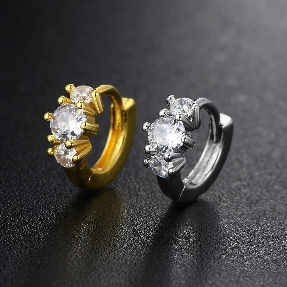 Stainless Steel Hoop Earring Women Zirconia Crystal Piercing Ear Daith Helix Tragus Lobe Cartilage Stud Earring Piercing Jewelry