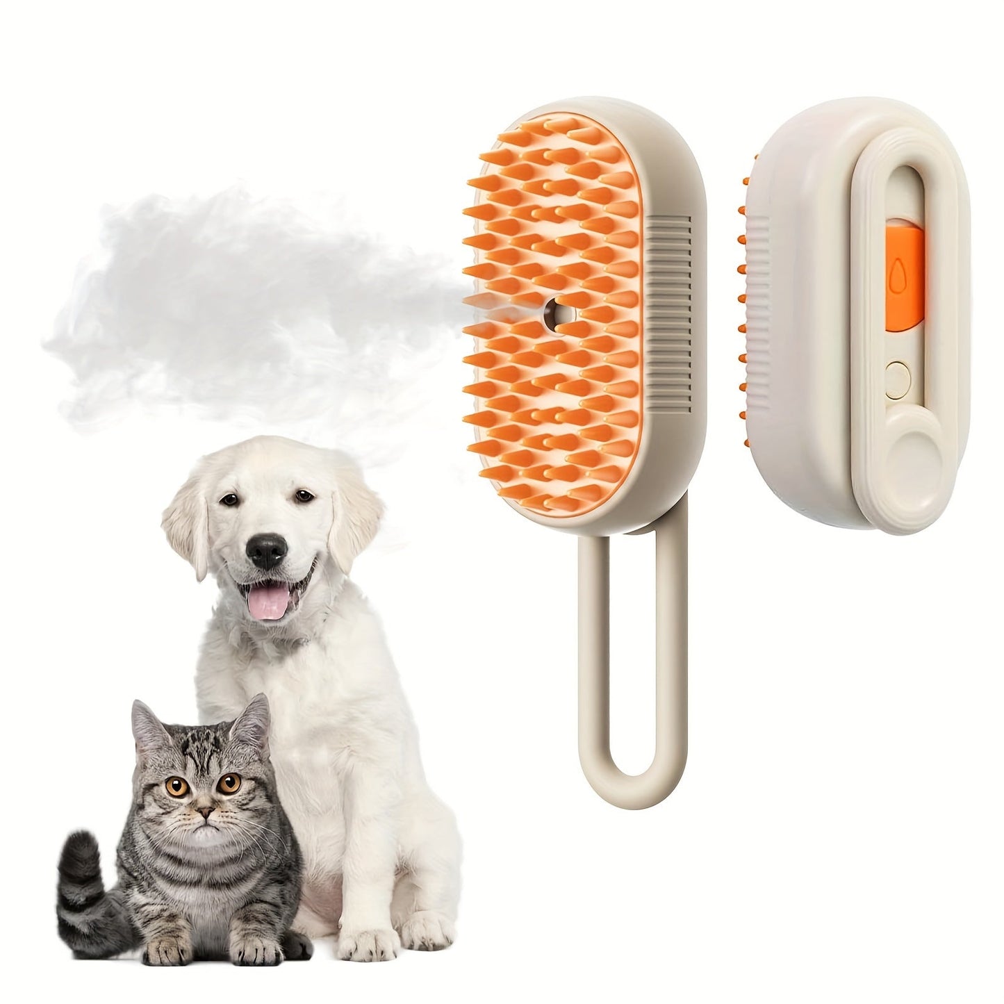 NNETM 3-in-1 Rechargeable Steam Pet Brush for Cats & Dogs-1