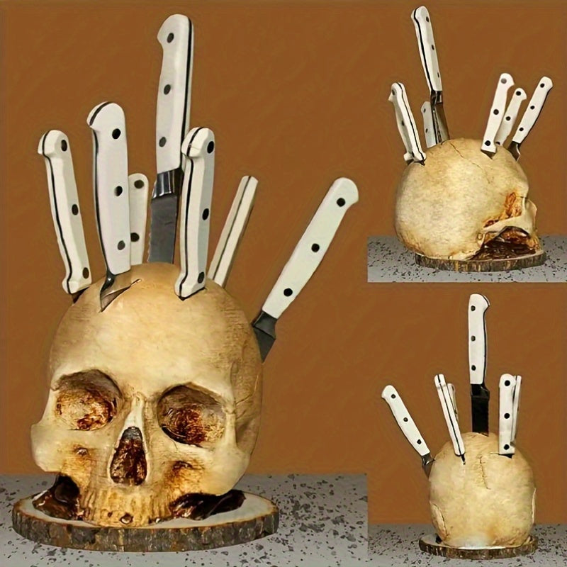 Skull Knife Holder Kitchen Storage Rack-1